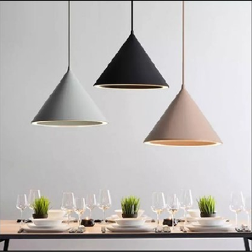 THD 38/1: Đèn thả đơn chao màu ( trắng/Đen/Hồng) - KT: Ø250mm x H230mm - Bóng đèn E27 x1 bóng