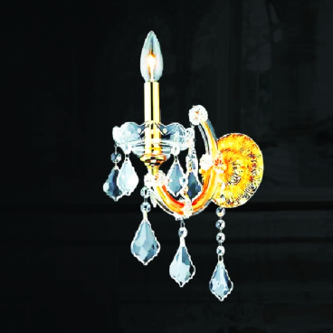 35 - VDC 81156T1: Đén vách nến chao thủy tinh - KT: Ø200mm x H350mm - Đèn chân E14 x 1 bóng