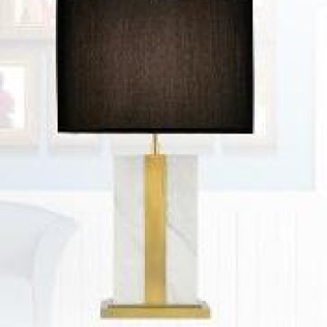 355 - DB - 61: Đèn bàn thân đá xi vàng, KT: L400mm*H680mm - Đèn E27*1 bóng