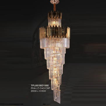35 - TPL88198D1800: Đèn thả Phale - KT: Ø600mm  x H1800mm - Đèn E14 x 28 bóng