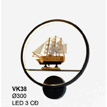 35 - VK38: Đèn gắn tường LED - KT: Ø300mm - Đèn LED đổi 3 màu