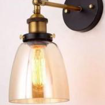 355- VT.03D chóa thủy tinh màu trà -  Đèn E27*1 bóng