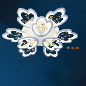 VE -  MT - 3640/9: Đèn áp trần LED 9 cánh -  KT: Ø800mm x H100mm - Đèn LED đổi 3 màu - Remote