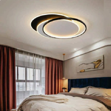 E - ML - 37: Đèn áp trần LED Mica - KT: Ø500mm x H60mm - Đèn LED 55W x 2 ánh sáng đổi 3 màu - Remote