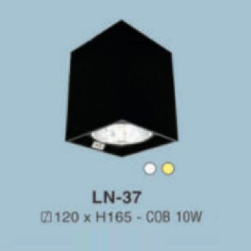 LN - 37: Đèn lon LED COB 10W gắn nổi, 1 chế độ ánh sáng (trắng/vàng)