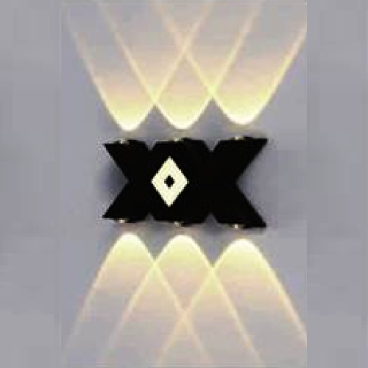 EU - CN - 376: Đèn gắn tường LED - KT: L233mm x W46mm x H115mm - Đèn LED  1W x 6 + 1W ánh sáng vàng