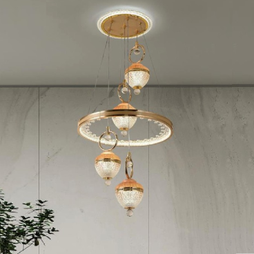 AC 40-46: Đèn thả LED - KT: Ø400mm x H1200mm - Đèn LED 130W ánh sáng đổi 3 màu