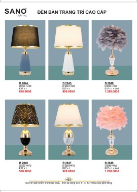 CATALOGUE ĐÈN SANO 2026-2027 ( Chiếc khấu từ 55%-58%)