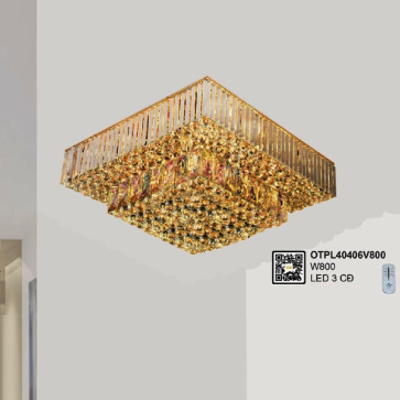 OTPL40406V800: Đèn áp trần Phale  vuông - KT: L800mm x  W800mm - Đèn LED đổi 3 màu - Remote