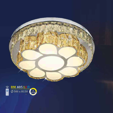 BM 405 LED: Đèn áp trần LED - KT: Ø500mm x H150mm - Đèn LED đổi 3 màu - Remote