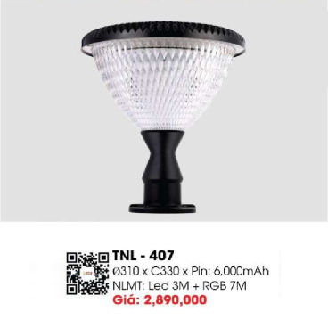 TNL - 407: Đèn trụ  sân vườn NLMT