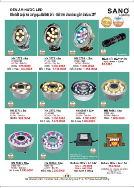 CATALOGUE ĐÈN SANO 2026-2027 ( Chiếc khấu từ 55%-58%)