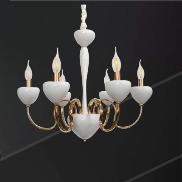 CNQT - 413: Đèn chùm 6 tay - KT: Ø620mm x H530mm - Bóng đèn E14 x 6 bóng