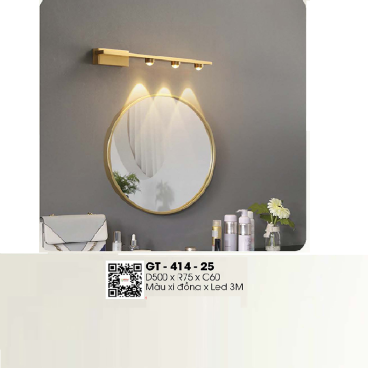 GT - 414 - 25: Đèn rọi tranh/rọi gương 3 bóng - KT: L500mm x W75mm x H60mm - Đèn LED đổi 3 màu