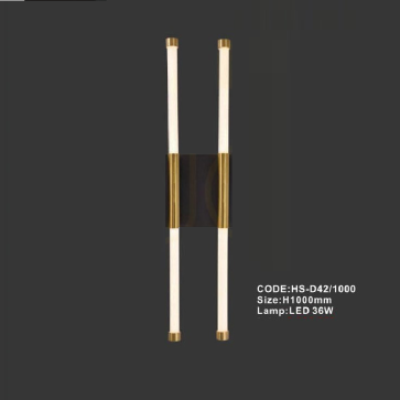 CODE: HS - D42/1000: Đèn gắn tường ống LED đôi - KT: H1000mm - Đèn LED 36W ánh sáng đổi 3 màu
