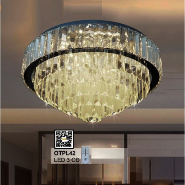35 - OTPL42: Đèn áp trần Phale LED - KT: Ø800mm x H400mm - Đèn LED đổi 3 màu