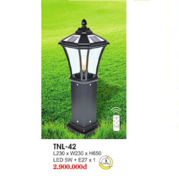 TNL - 42:  Đèn trụ  sân vườn NLMT - Ánh sáng đổi 3 màu