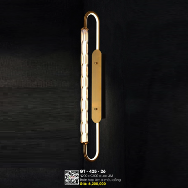 GT - 425-26: Đèn gắn tường LED  - KT:  W200mm x H800mm -  Đèn LED đổi 3 màu