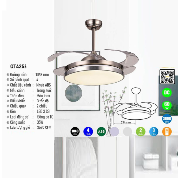 QT4256: Quạt trần đèn LED