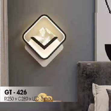 LH - GT - 426: Đèn gắn tường LED - KT: W250mm x H280mm - Đèn LED đổi 3 màu