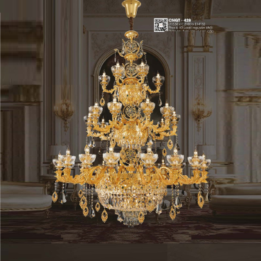 CNQT - 428: Đèn chùm Phale nến 32 tay - KT: Ø1530mm x H2100mm - Bóng đèn nến E14 x 32 bóng