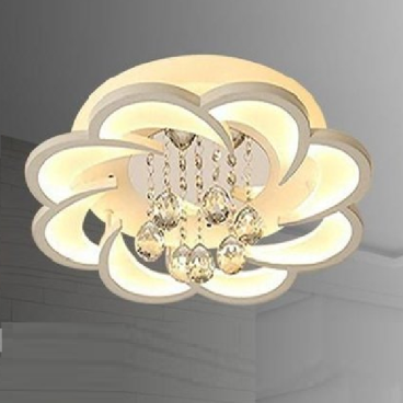 OT42T8: Đèn áp trần LED tròn 8 cánh, hạt Phale  - KT: Ø600mm x H150mm - Đèn LED đổi 3 màu - Remote