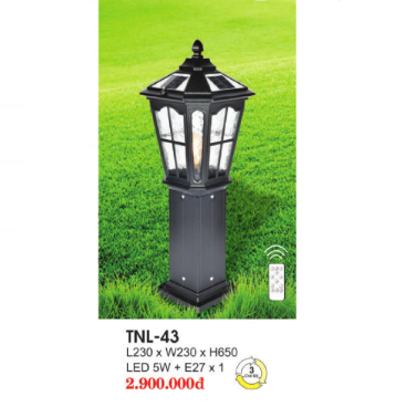 TNL - 43:  Đèn trụ  sân vườn NLMT - Ánh sáng đổi 3 màu