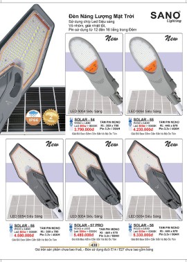 CATALOGUE ĐÈN SANO 2026-2027 ( Chiếc khấu từ 55%-58%)