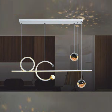 NB 439: Đèn thả Ngang bàn ăn LED - L1000mm x H800mm - Đèn LED đổi 3 màu