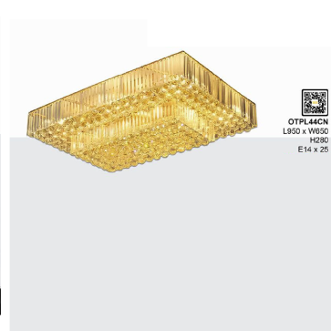 OTPL44CN: Đèn áp trần Phale chữ nhật - KT: W650mm x L950mmxH280mm - Bóng đèn E14 x 25 bóng