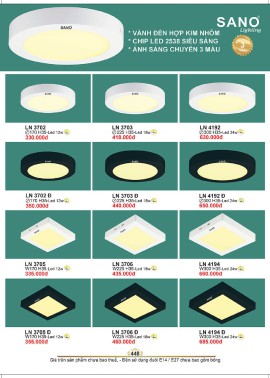 CATALOGUE ĐÈN SANO 2026-2027 ( Chiếc khấu từ 55%-58%)