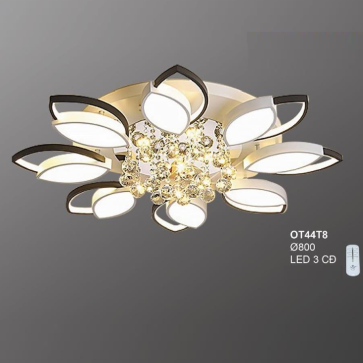 OT44T8: Đèn áp trần Mica LED - KT: Ø800mm - Đèn LED đổi 3 màu  - Remote