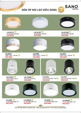 CATALOGUE ĐÈN SANO 2026-2027 ( Chiếc khấu từ 55%-58%)