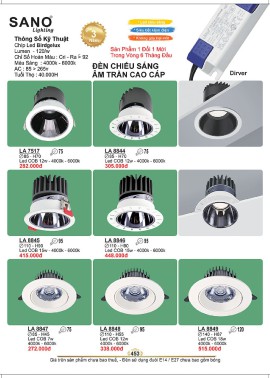 CATALOGUE ĐÈN SANO 2026-2027 ( Chiếc khấu từ 55%-58%)