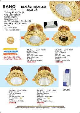 CATALOGUE ĐÈN SANO 2026-2027 ( Chiếc khấu từ 55%-58%)