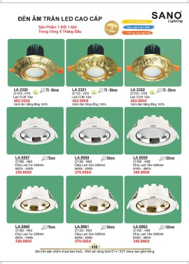 CATALOGUE ĐÈN SANO 2026-2027 ( Chiếc khấu từ 55%-58%)