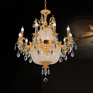 E - CD - 457/12: Đèn chùm Phale nến 12 tay - KT: Ø900mm x H930mm + 500mm - Bóng đèn chân E14 x 18 bóng