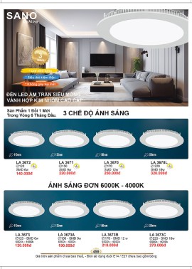 CATALOGUE ĐÈN SANO 2026-2027 ( Chiếc khấu từ 55%-58%)