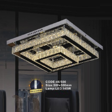 CODE: 46/500: Đèn áp trần vuông LED - KT: L500mm x W500mm - Đèn LED 145W , đổi màu
