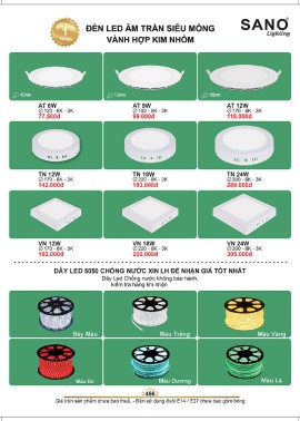 CATALOGUE ĐÈN SANO 2026-2027 ( Chiếc khấu từ 55%-58%)