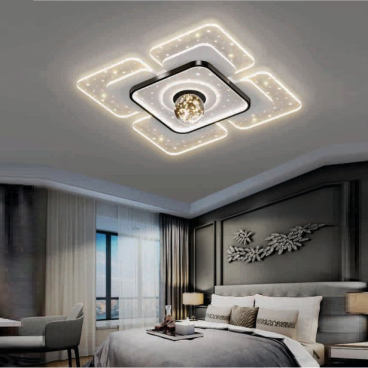 E - ML - 48: Đèn áp trần LED Mica - KT: Ø500mm  x H60mm  - Đèn LED 48W x 2 ánh sáng đổi 3 màu