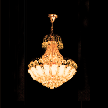 E - CFL - 48: Đèn chùm Phale - KT: Ø450mm x H600mm - 76 hạt Phale K9 - Bóng đèn E14 x 10 bóng