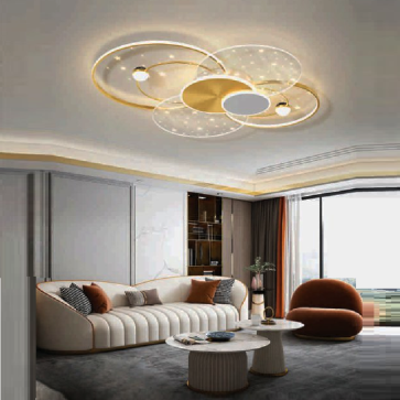 E - ML - 49 : Đèn áp trần LED Mica - KT: L1100mm  x W700mm x H110mm  - Đèn LED 120W ánh sáng đổi 3 màu - Remote