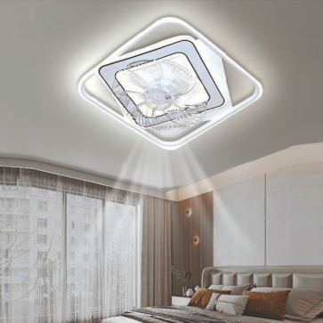 VE - ĐQ - 496/1: Đèn quạt trần - KT: Ø550mm x H150mm - Đèn LED đổi 3 màu - Remote