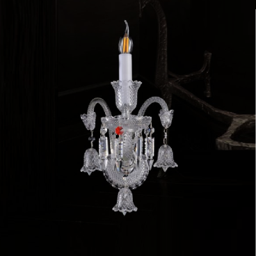 CODE: 499-1: Đèn gắn tường 1 bóng Phale K9 - KT: L240mm x W230mm x H300mm - Bóng đèn nến chân E14 x1