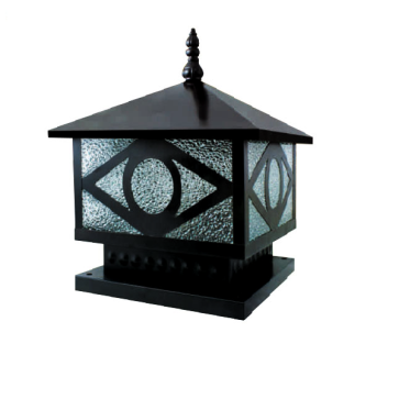 HF - 04B: Đèn gắn đầu trụ - KT: 250mm x 250mm x H250mm - Bóng đèn E27 x 1