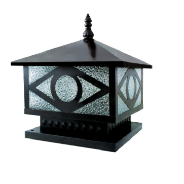 HF - 04D: Đèn gắn đầu trụ - KT: 350mm x 350mm x H350mm - Bóng đèn E27 x 1