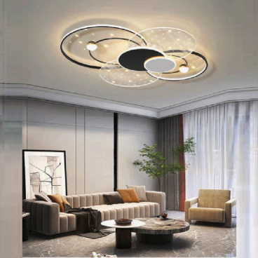 E - ML-  50: Đèn áp trần LED Mica - KT: L1100mm  x W700mm x H110mm  - Đèn LED 120W ánh sáng đổi 3 màu - Remote