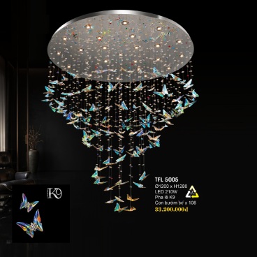 TFL 5005: Đèn mâm thả Phale LED - KT: Ø1200mm x H1280mm - Đèn LED 210W đổi 3 màu