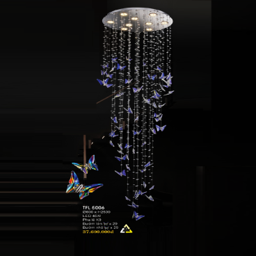 TFL 5006: Đèn thả Phale LED hình con Bướm - KT: Ø600mm x H 2500mm - Đèn LED 45W đổi 3 màu